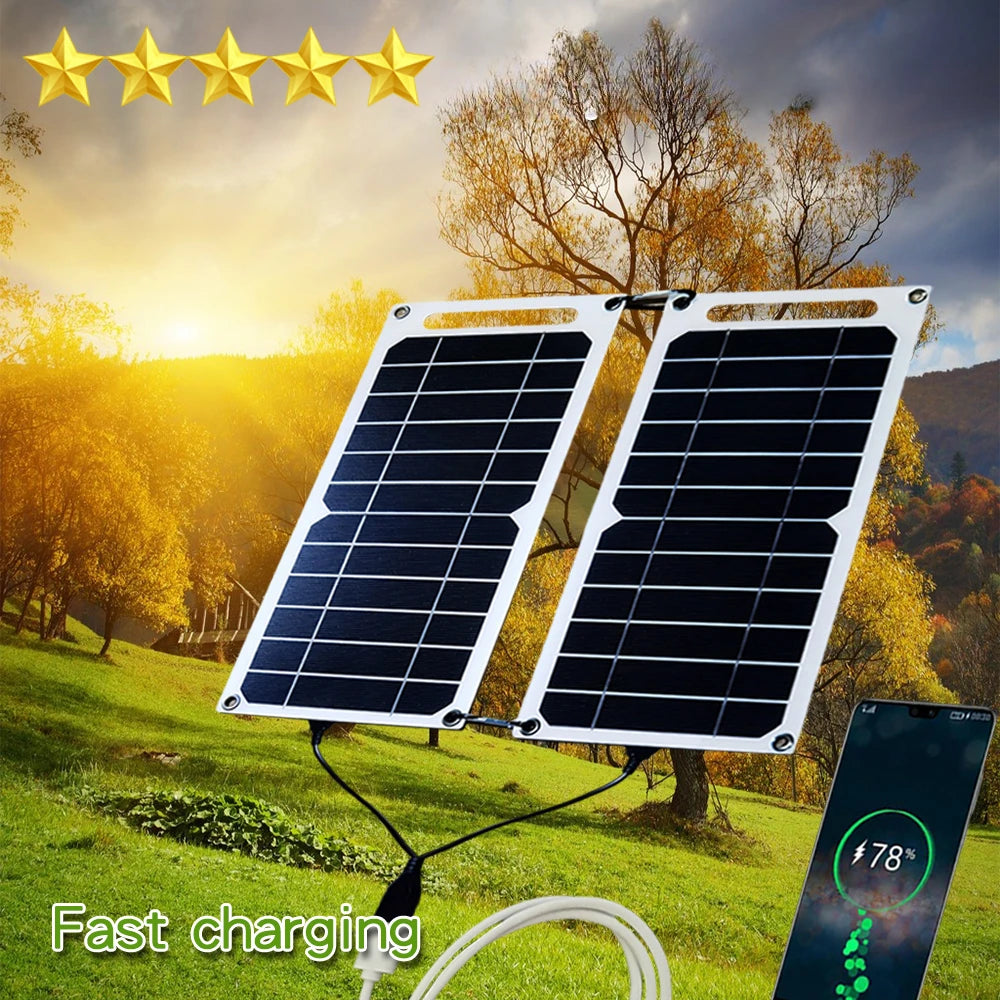 35W Portable Solar Panel - USB Solar Charger for Phones & Power Banks